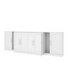 Bestar Pur Queen Cabinet Bed with Mattress and Storage Cabinets (139W), White 126680-000017